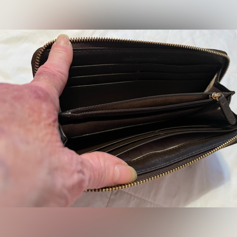 Michael Kors Dark Brown  Zip-Around Wallet - Picture 5 of 8